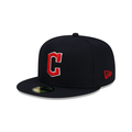 Cleveland Guardians MLB New Era Men Navy 59Fifty Authentic Collection Road Fitted Hat product image 1, provided for visual