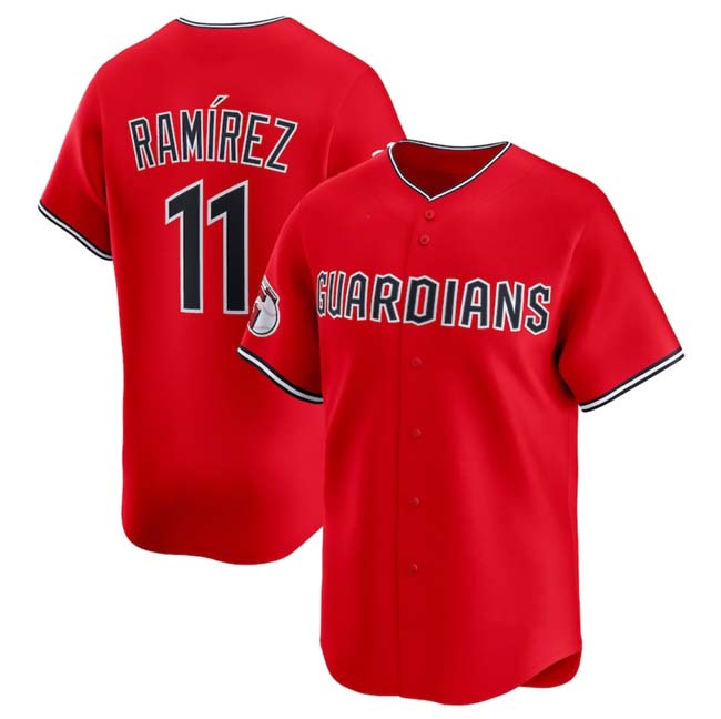 C.Guardians #11 Jose Ramirez Player Red Game Jersey Limited product image 1