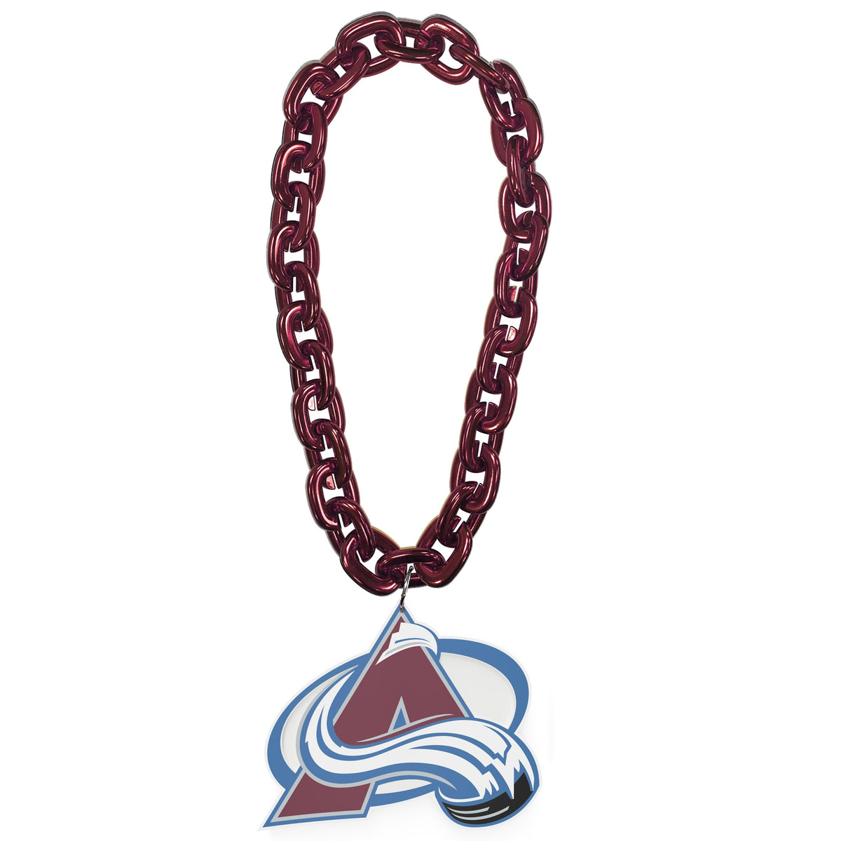 Colorado Avalanche NHL FanFave FanChain Maroon Chain Necklace product image 1, provided for visual reference and product