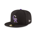 Colorado Rockies MLB New Era Men Black 59Fifty Authentic Collection On Field Game Fitted Hat product image 1, provided for