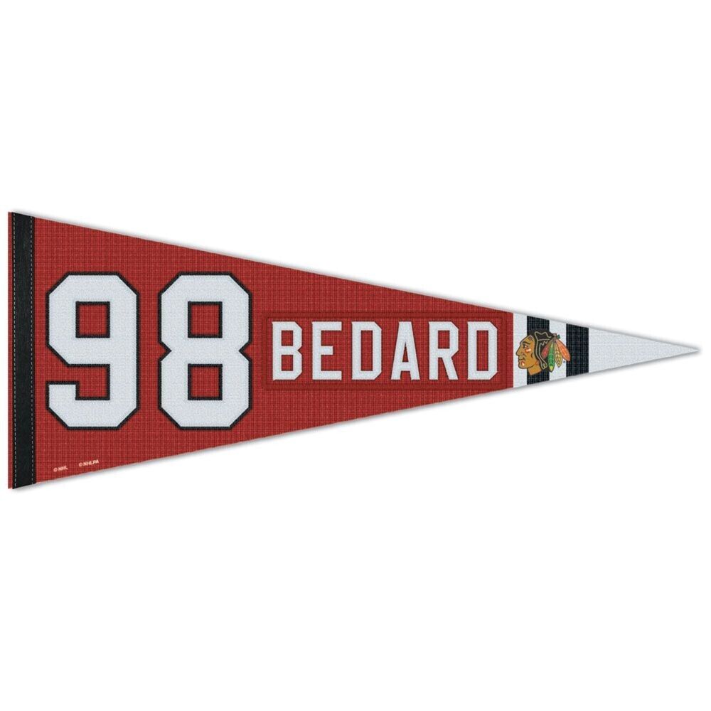 Connor Bedard Chicago Blackhawks NHL WinCraft 12"x30" Premium Pennant product image 1, provided for visual reference and