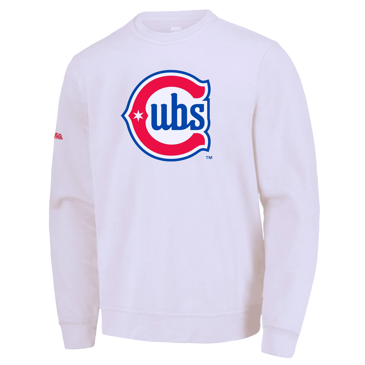 Chicago Cubs Alt 2025 White Crewneck Sweatshirt product image 1, provided for visual reference and product detail review