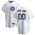 Custom Chicago Cubs Nike White Pinstripe Home Limited Men Jersey product image 1, provided for visual reference and product