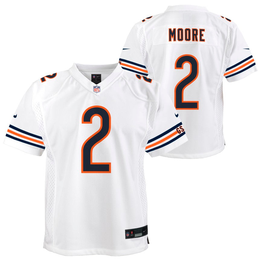D.J. Moore Chicago Bears Nike Youth White Game Jersey product image 1, provided for visual reference and product detail