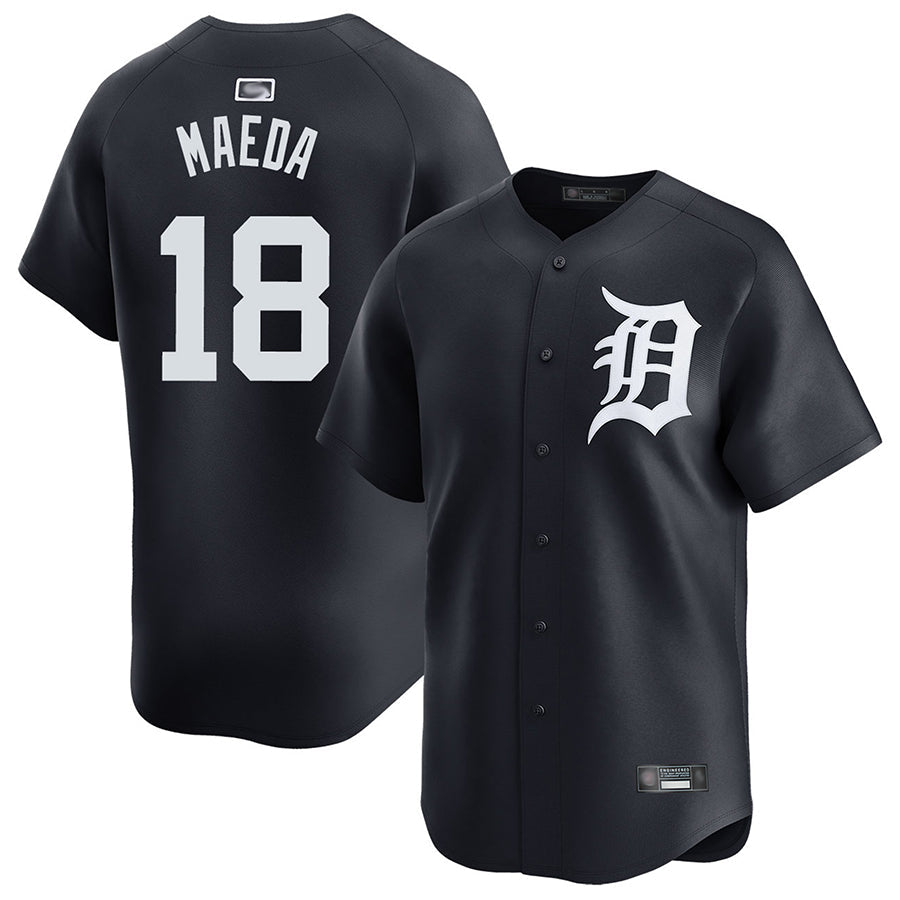 D.Tigers #18 Kenta Maeda Player Navy Home Replica Baseball product image 1