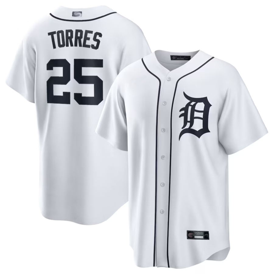 D.Tigers #25 Gleyber Torres Player White Home Replica product image 1