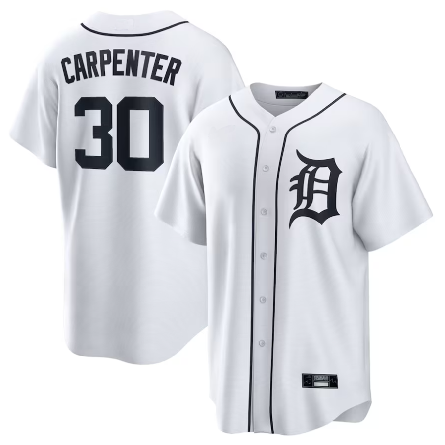 D.Tigers #30 Kerry Carpenter Player White Home Replica product image 1