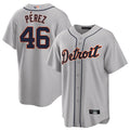 D.Tigers #46 Wenceel Perez Player Gray Road Home Replica product image 1