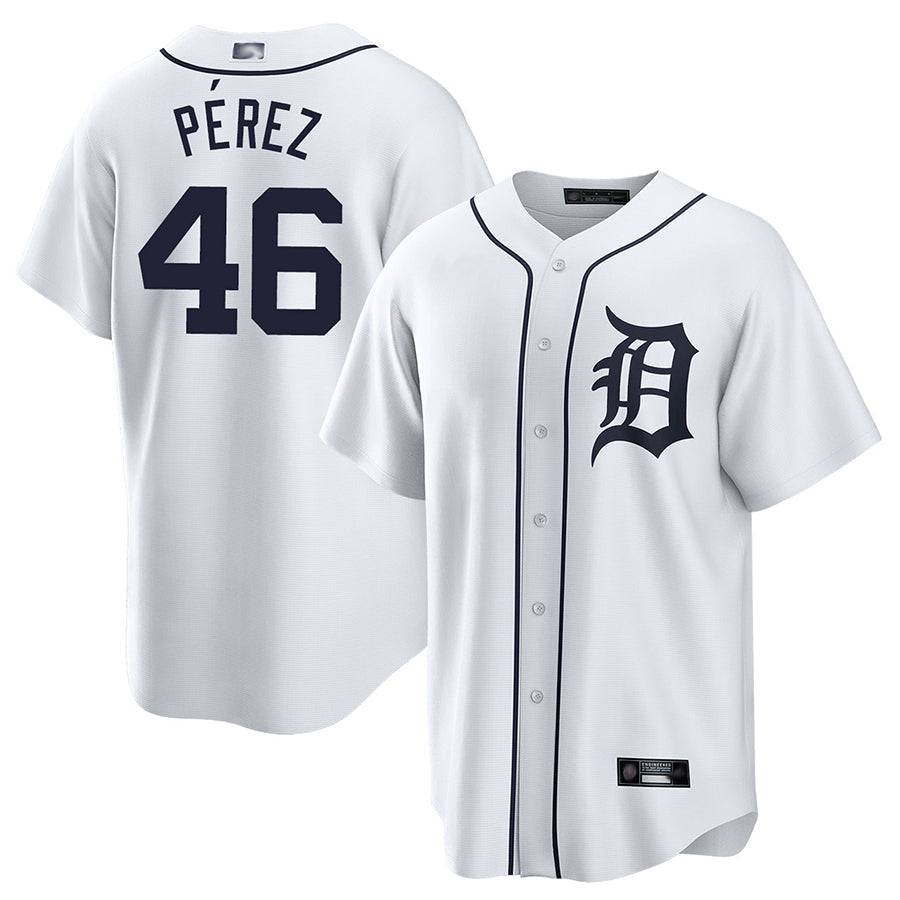 D.Tigers #46 Wenceel Perez Player White Home Replica product image 1