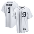 D.Tigers Player White #1 Groom Home Replica Baseball Jerseys product image 1