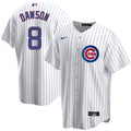 Andre Dawson Chicago Cubs Home Pinstripe Men Replica Jersey product image 1, provided for visual reference and product
