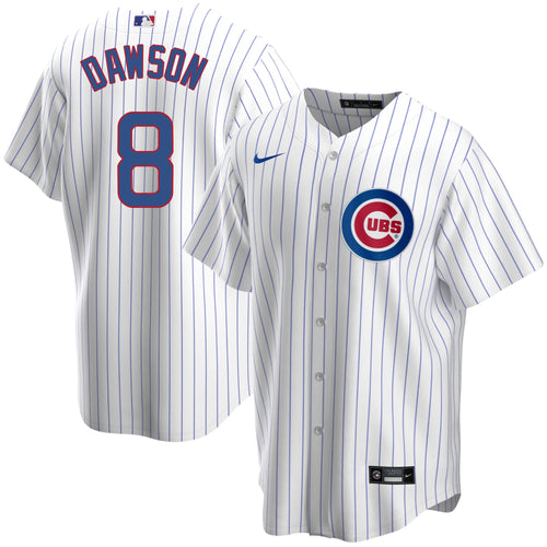 Andre Dawson Chicago Cubs Home Pinstripe Men Replica Jersey product image 1, provided for visual reference and product