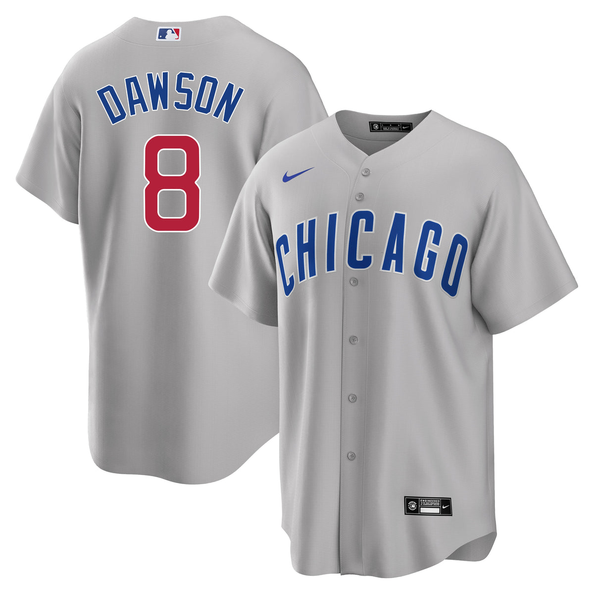 Andre Dawson Chicago Cubs Road Gray Men Replica Jersey product image 1, provided for visual reference and product detail