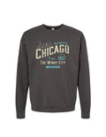 Chicago Heather Charcoal Drifter Crew Neck Sweatshirt product image 1, provided for visual reference and product detail