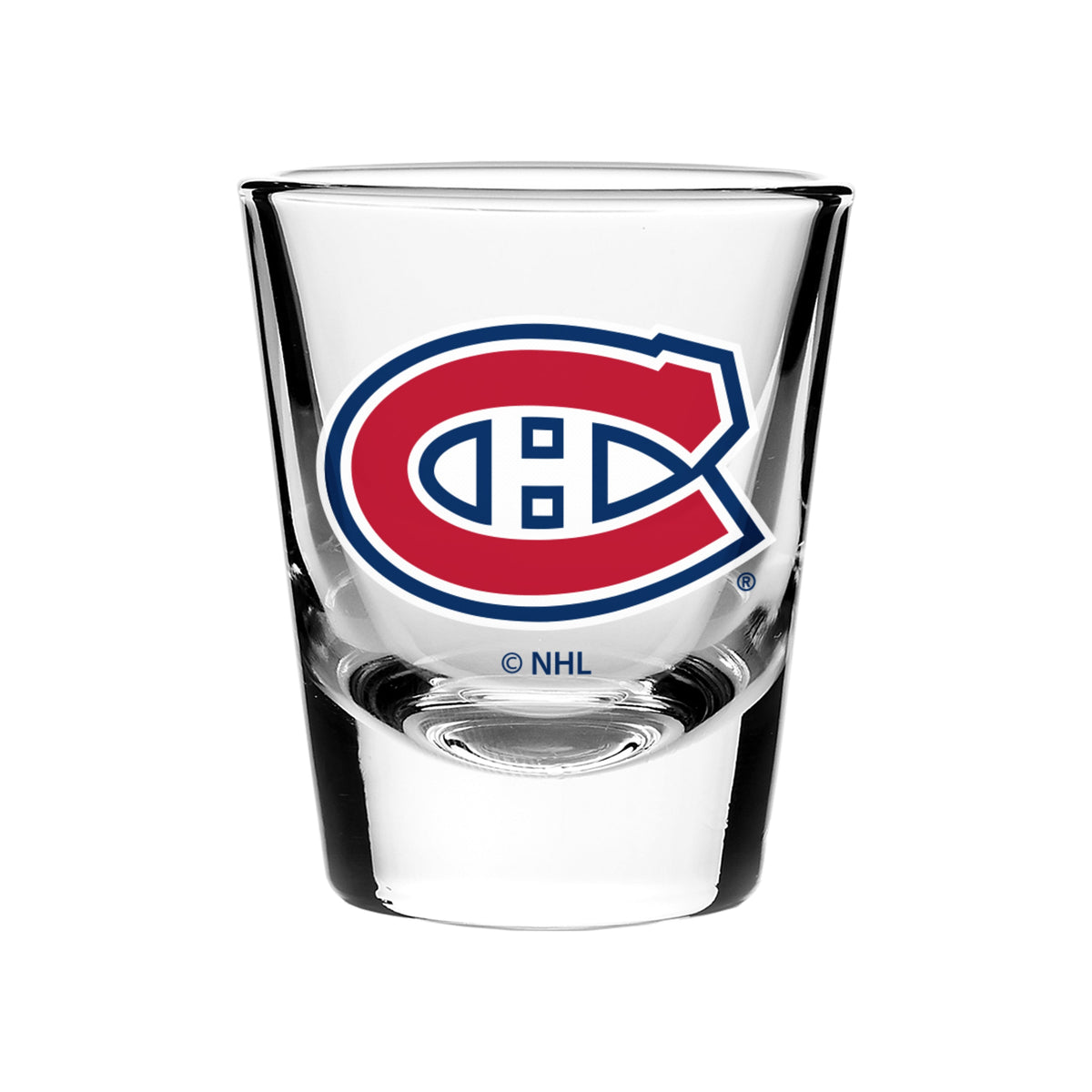 Montreal Canadiens NHL 2oz Round Shot Glass product image 1, provided for visual reference and product detail review