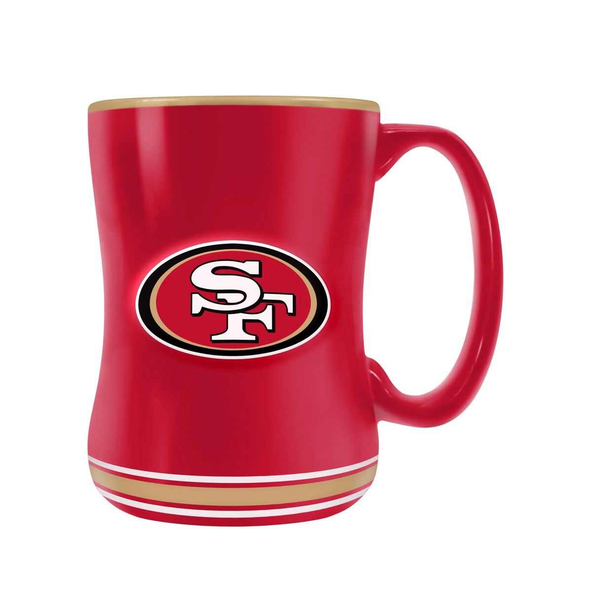 San Francisco 49ers NFL TSV 14oz Red Team Crest Sculpted Coffee Mug product image 3, provided for visual reference and