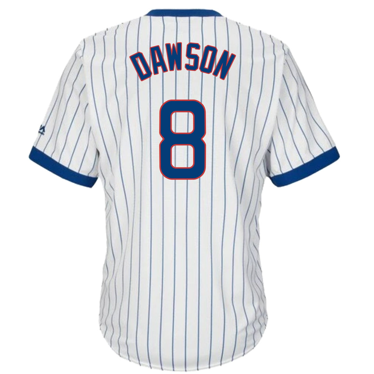 Andre Dawson Chicago Cubs Cooperstown White Pinstripe V-Neck Home Men Jersey product image 2, provided for visual reference