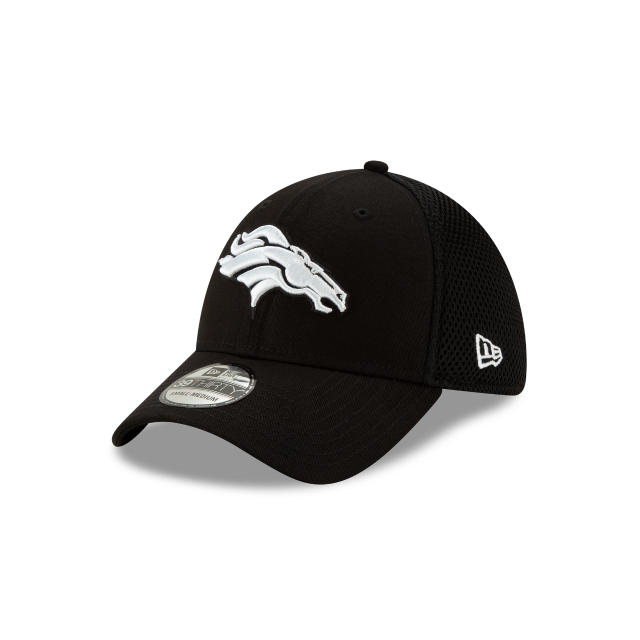 Denver Broncos NFL New Era Men Black/White 39Thirty Neo Stretch Fit Hat product image 1, provided for visual reference and