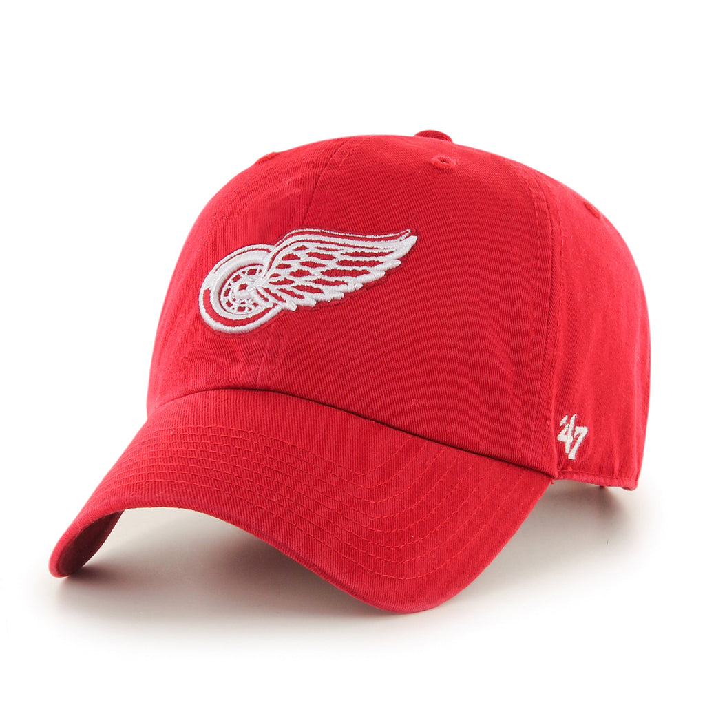Detroit Red Wings NHL 47 Brand Men Red Clean Up Adjustable Hat product image 1, provided for visual reference and product