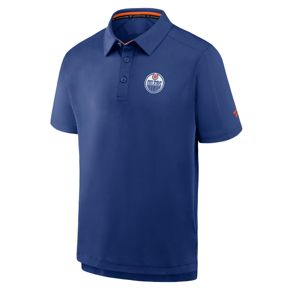 Edmonton Oilers NHL Fanatics Branded Men Royal Blue Authentic Pro Polo T-Shirt product image 1, provided for visual