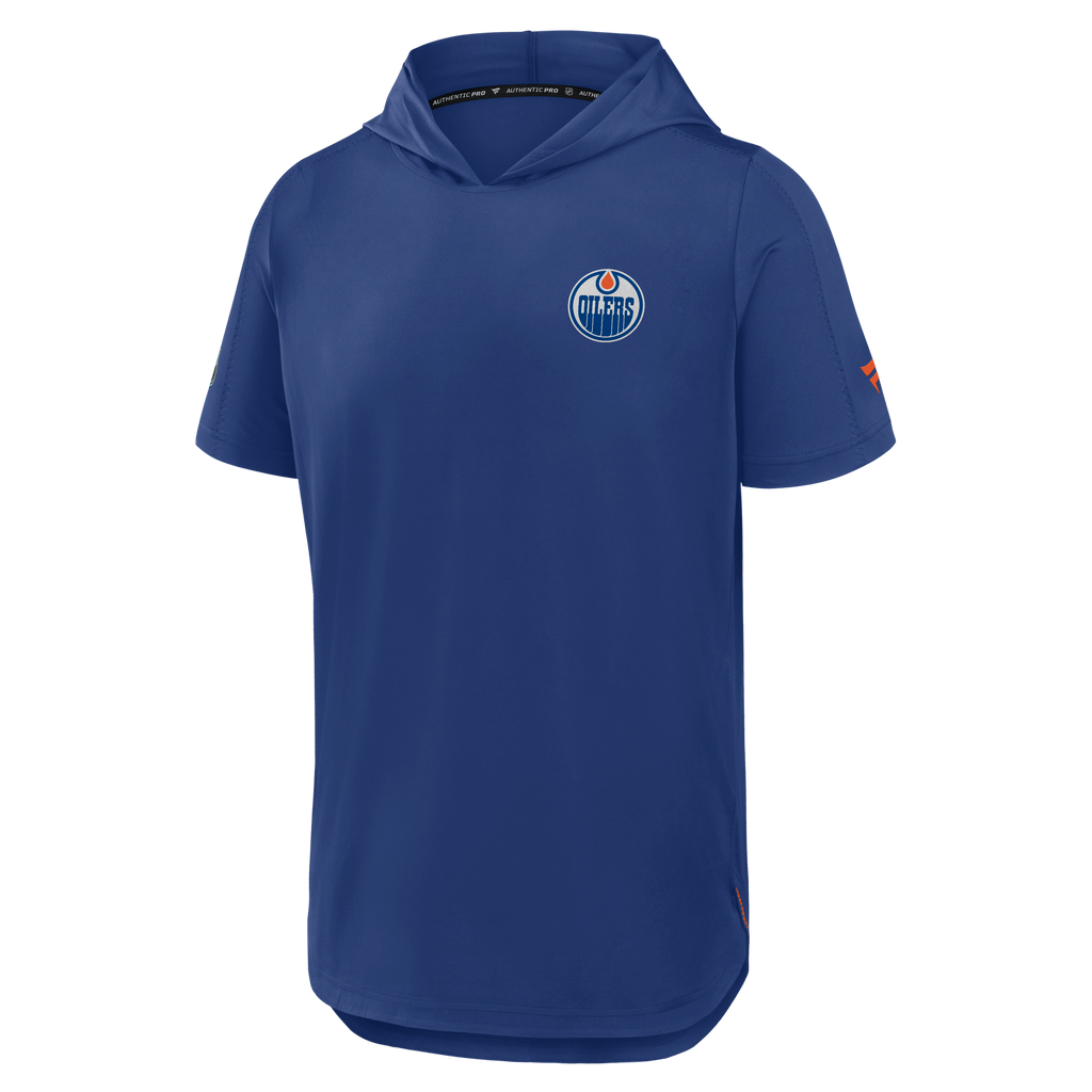 Edmonton Oilers NHL Fanatics Branded Men Royal Blue Authentic Pro Rink Short Sleeve Hoodie product image 1, provided for