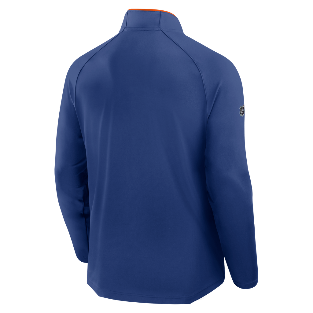 Edmonton Oilers NHL Fanatics Branded Men Royal Blue Authentic Pro Rink Training 1/4 Zip Long-sleeve Shirt product image 2,