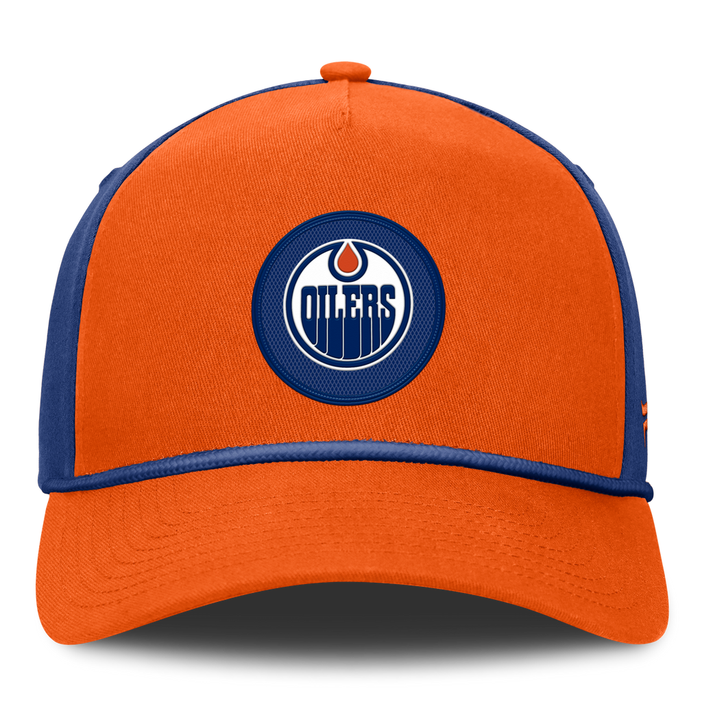 Edmonton Oilers NHL Fanatics Branded Men Royal Blue/Orange Authentic Pro Rink A-Frame Snapback product image 3, provided for