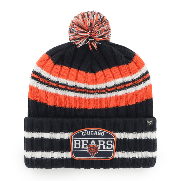 Chicago Bears Navy Hone Patch Cuffed Knit Hat product image 1, provided for visual reference and product detail review