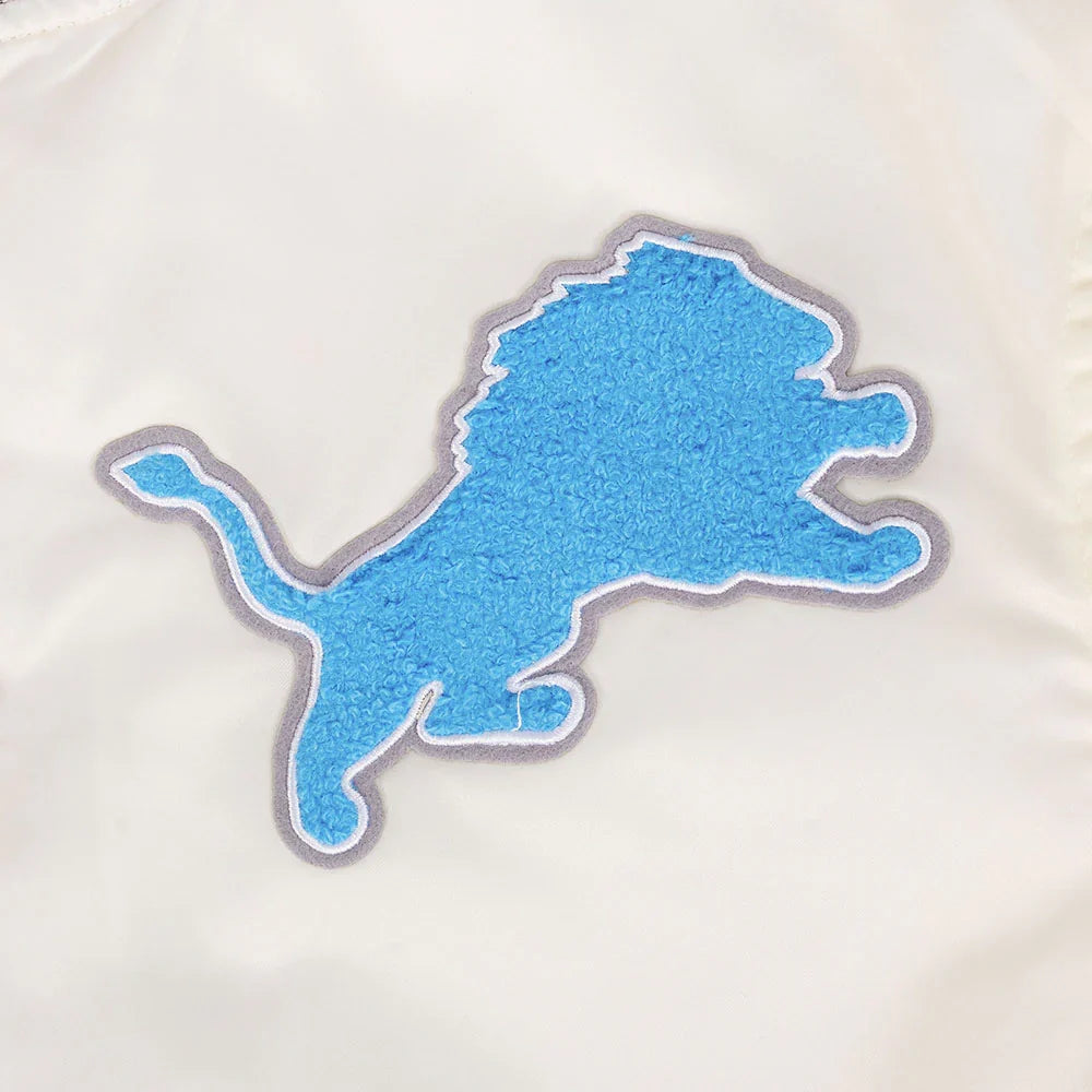 Detroit Lions Pro Standard Eggshell Retro Rib Satin Jacket product image 7, provided for visual reference and product detail