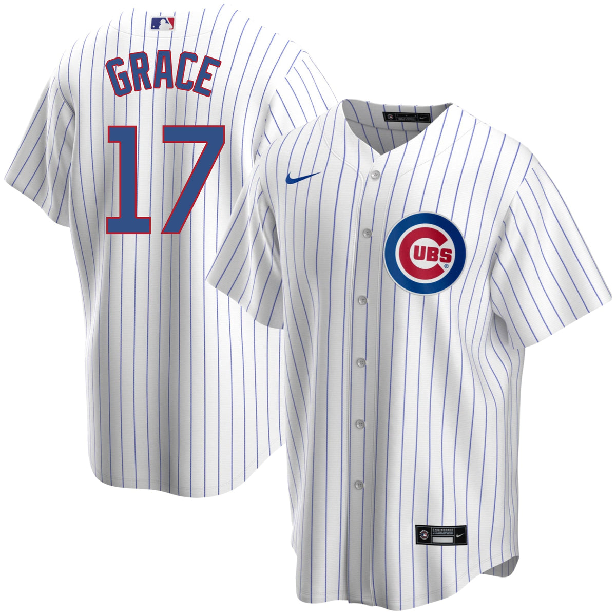 Mark Grace Chicago Cubs Home Pinstripe Men Replica Jersey product image 1, provided for visual reference and product detail