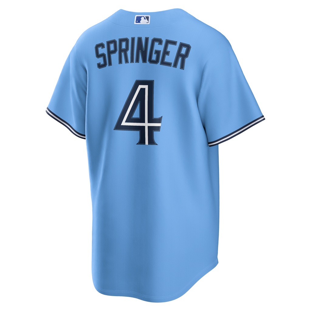 George Springer Toronto Blue Jays MLB Nike Men Powder Blue Replica Jersey product image 1, provided for visual reference and