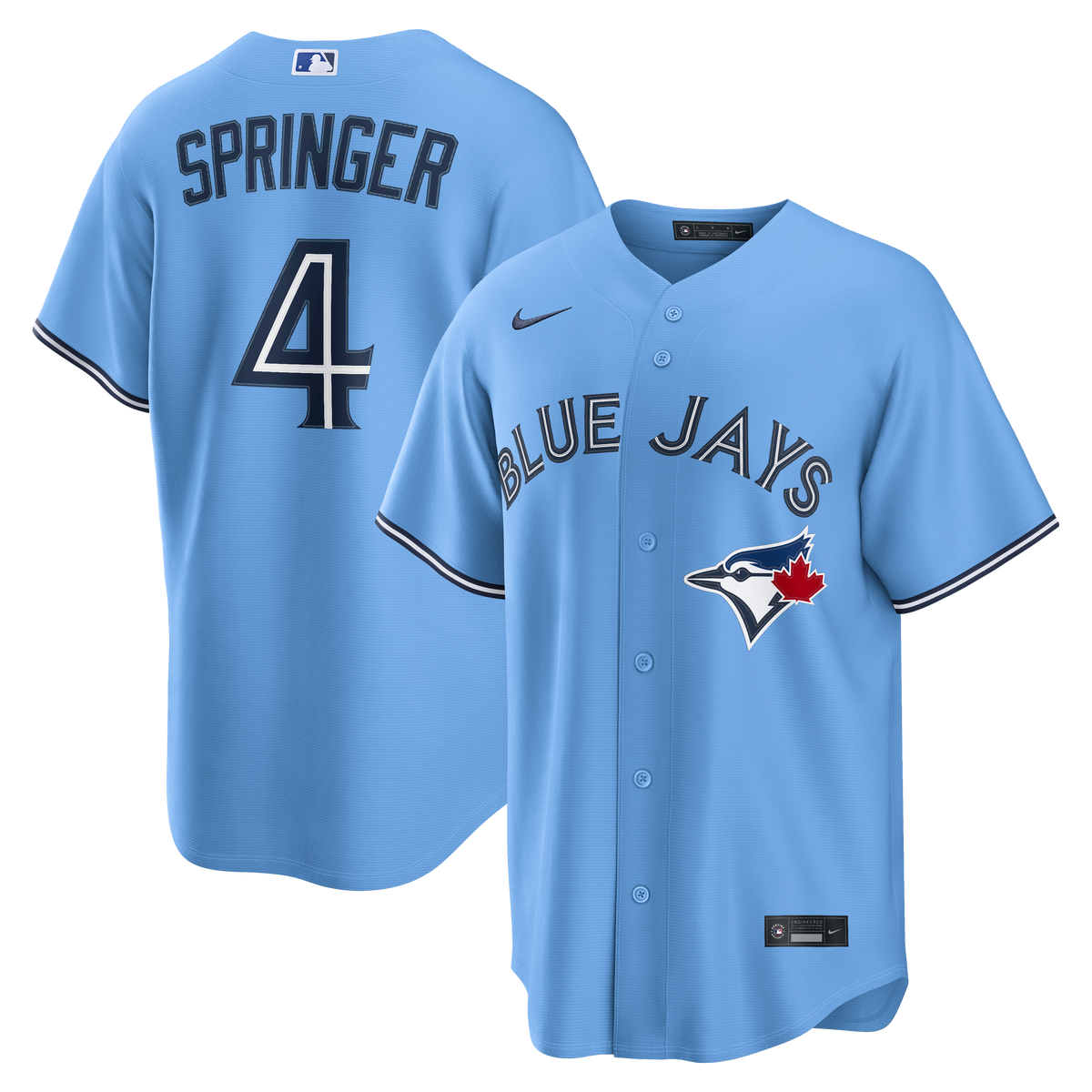 George Springer Toronto Blue Jays MLB Nike Men Powder Blue Replica Jersey product image 3, provided for visual reference and