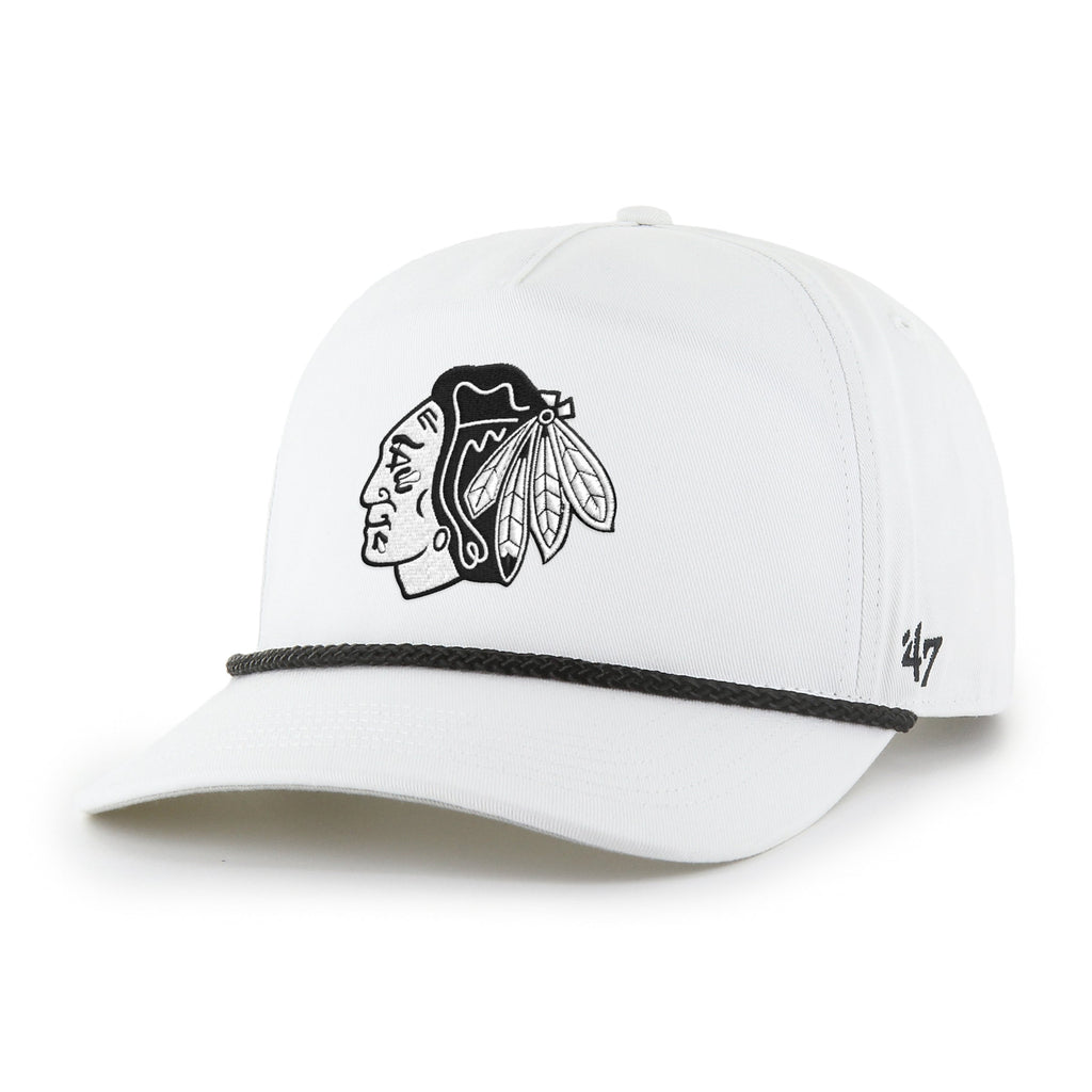 Chicago Blackhawks White Rope '47 Hitch Adjustable Hat product image 1, provided for visual reference and product detail