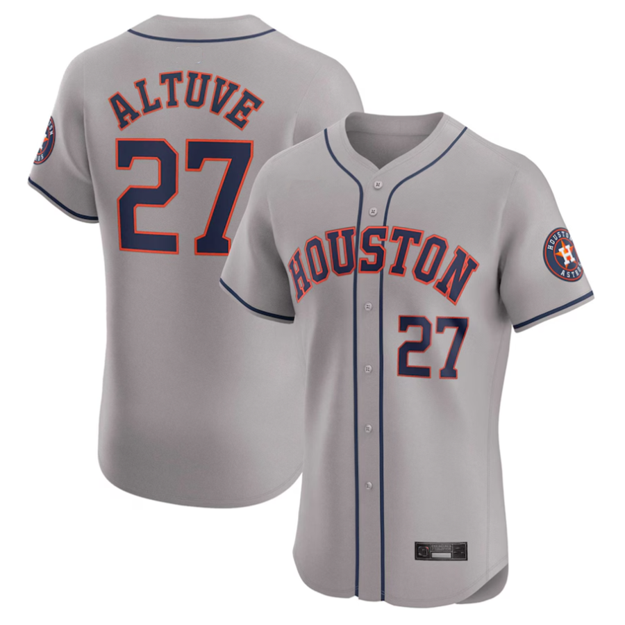 H.Astros #27 Jose Altuve Player Gray Replica Elite Baseball product image 1
