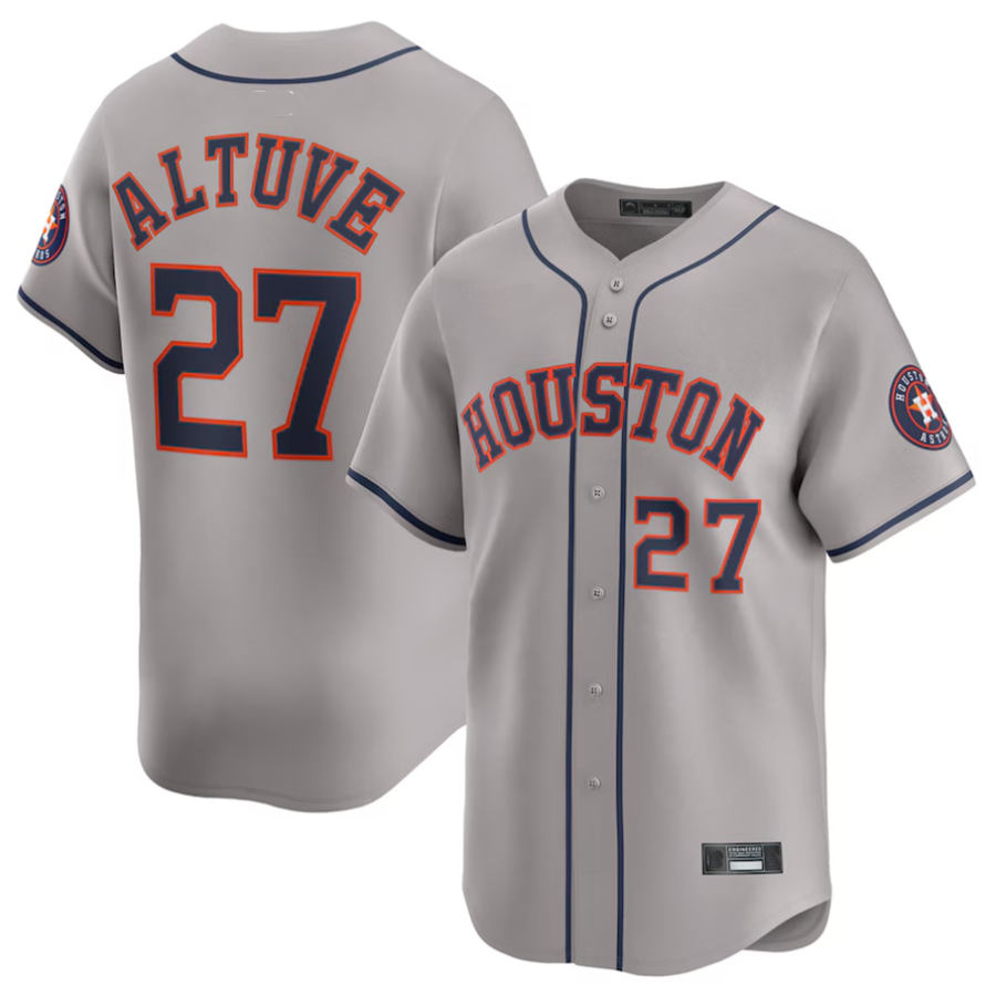 H.Astros #27 Jose Altuve Player Gray Road Limited Baseball product image 1