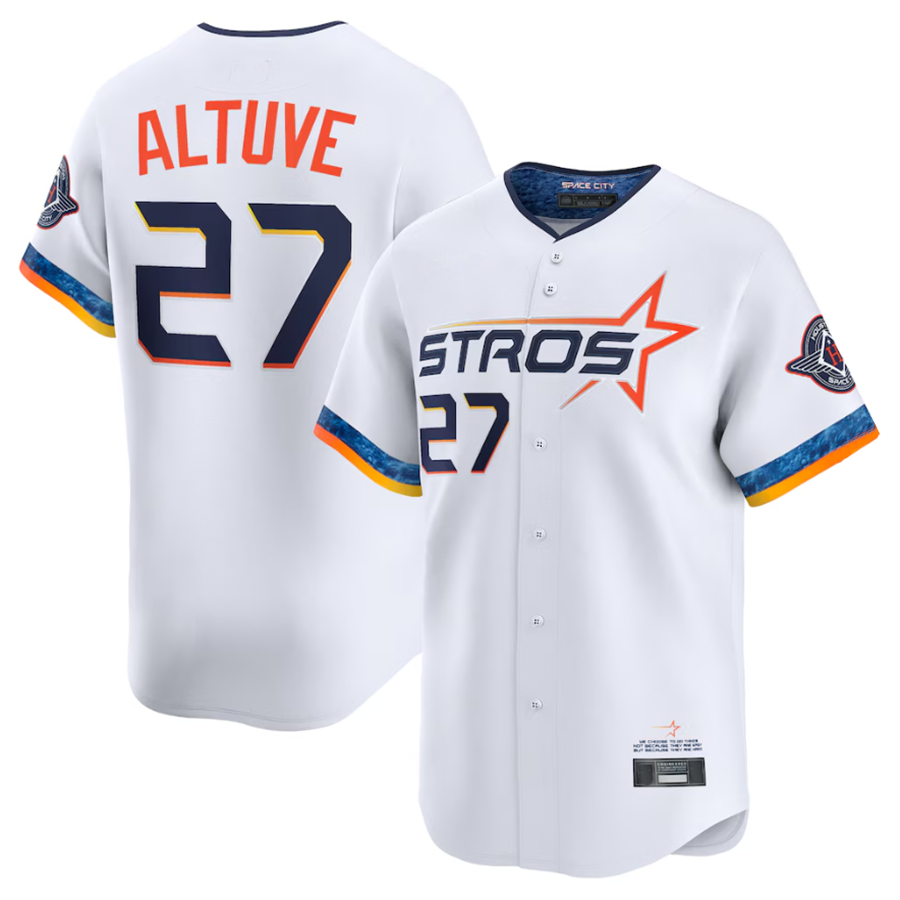 H.Astros #27 Jose Altuve Player White City Connect Limited product image 1