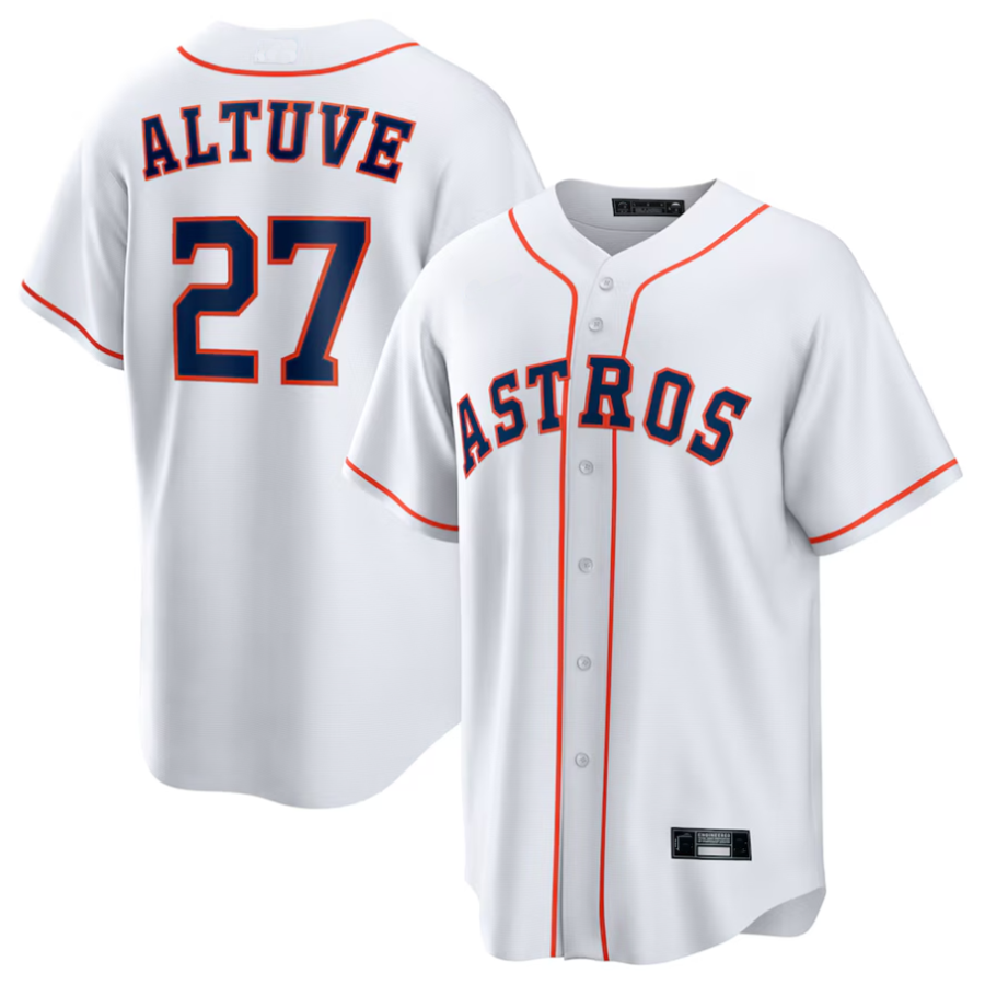 H.Astros #27 Jose Altuve Player White Home Replica Baseball product image 1