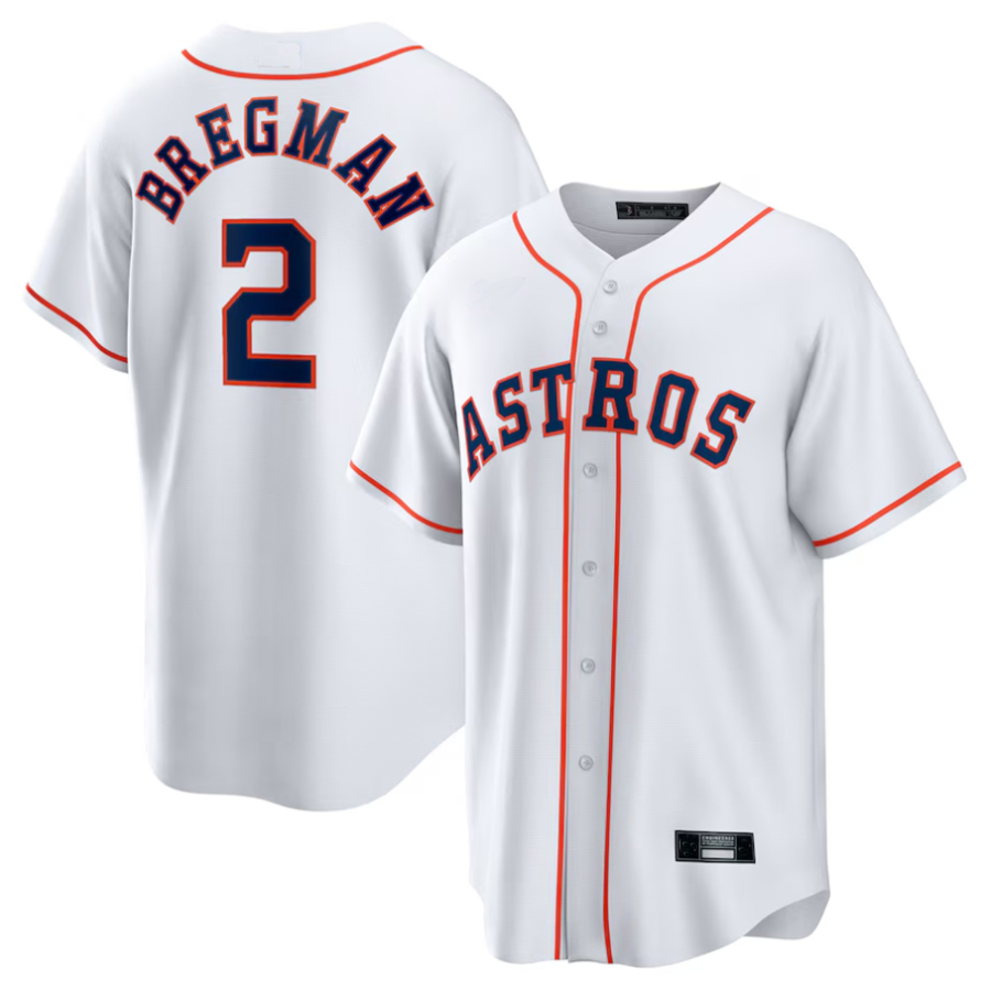 H.Astros #2 Alex Bregman Player White Home Replica Baseball product image 1