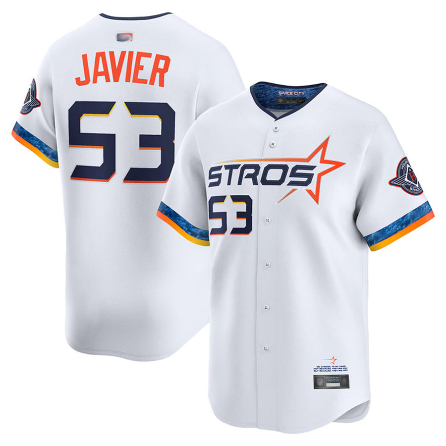 H.Astros #53 Cristian Javier Player White City Connect Home product image 1