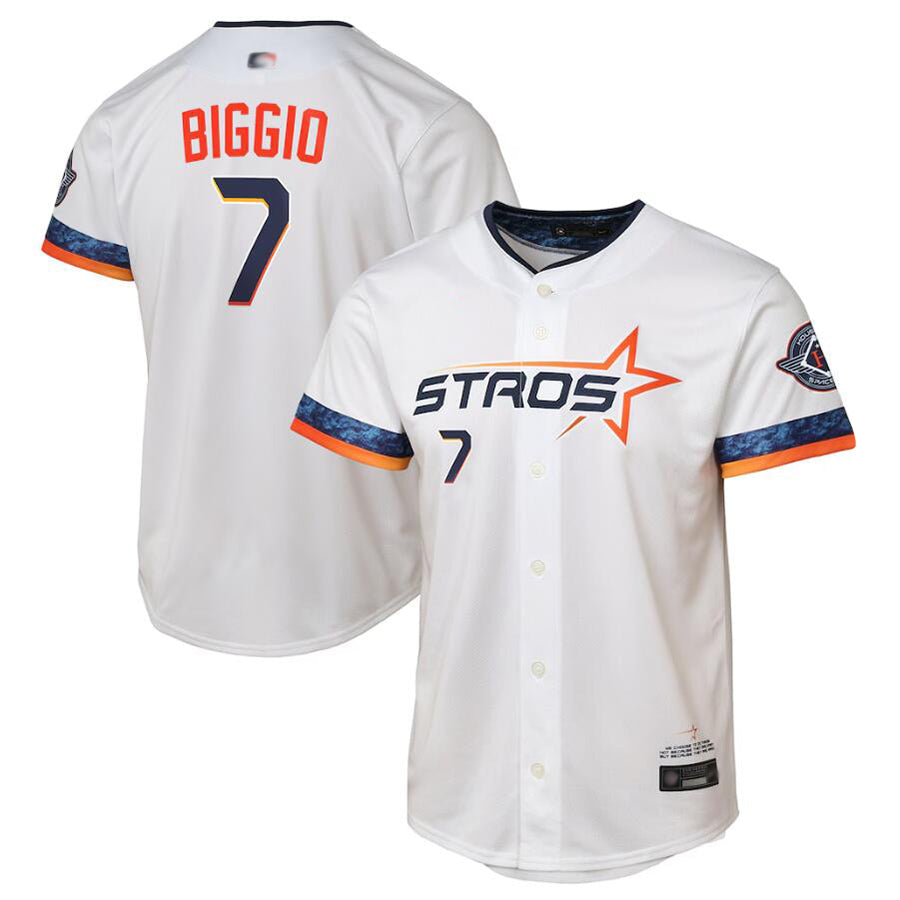 H.Astros #7 Craig Biggio Player White City Connect Limited product image 1