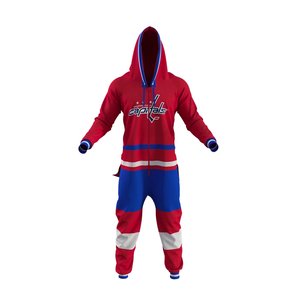Washington Capitals NHL Hockey Sockey Men Red Team Uniform Onesie product image 1, provided for visual reference and product