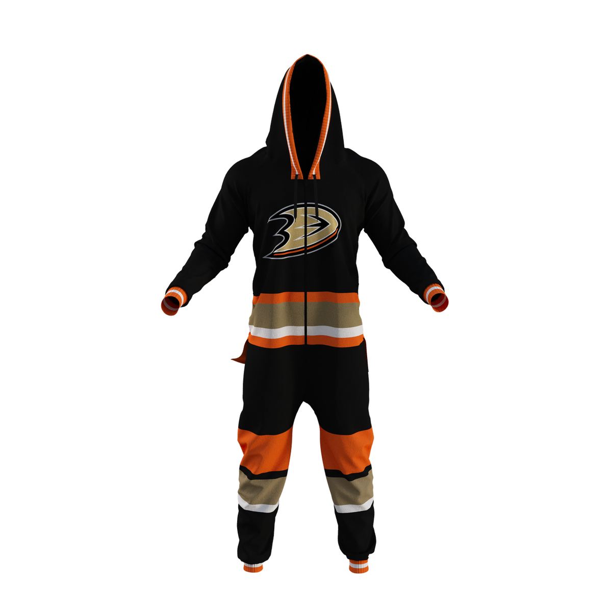 Anaheim Ducks NHL Hockey Sockey Men Black Team Uniform Onesie product image 1, provided for visual reference and product
