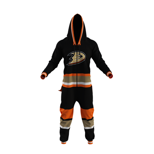 Anaheim Ducks NHL Hockey Sockey Men Black Team Uniform Onesie product image 1, provided for visual reference and product