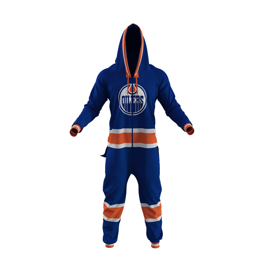 Edmonton Oilers NHL Hockey Sockey Men Blue Team Uniform Onesie product image 1, provided for visual reference and product