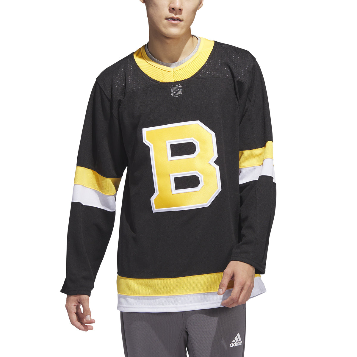 Boston Bruins NHL Adidas Men Black Primegreen Alternate Authentic Pro Jersey product image 4, provided for visual reference