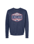 Chicago Heather Denim Hexaco Crewneck Sweatshirt product image 1, provided for visual reference and product detail review