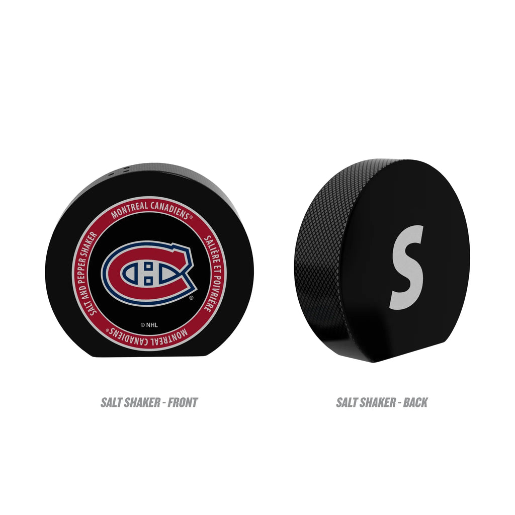 Montreal Canadiens NHL TSV Ceramic Hockey Puck Salt and Pepper Shaker Set product image 3, provided for visual reference and