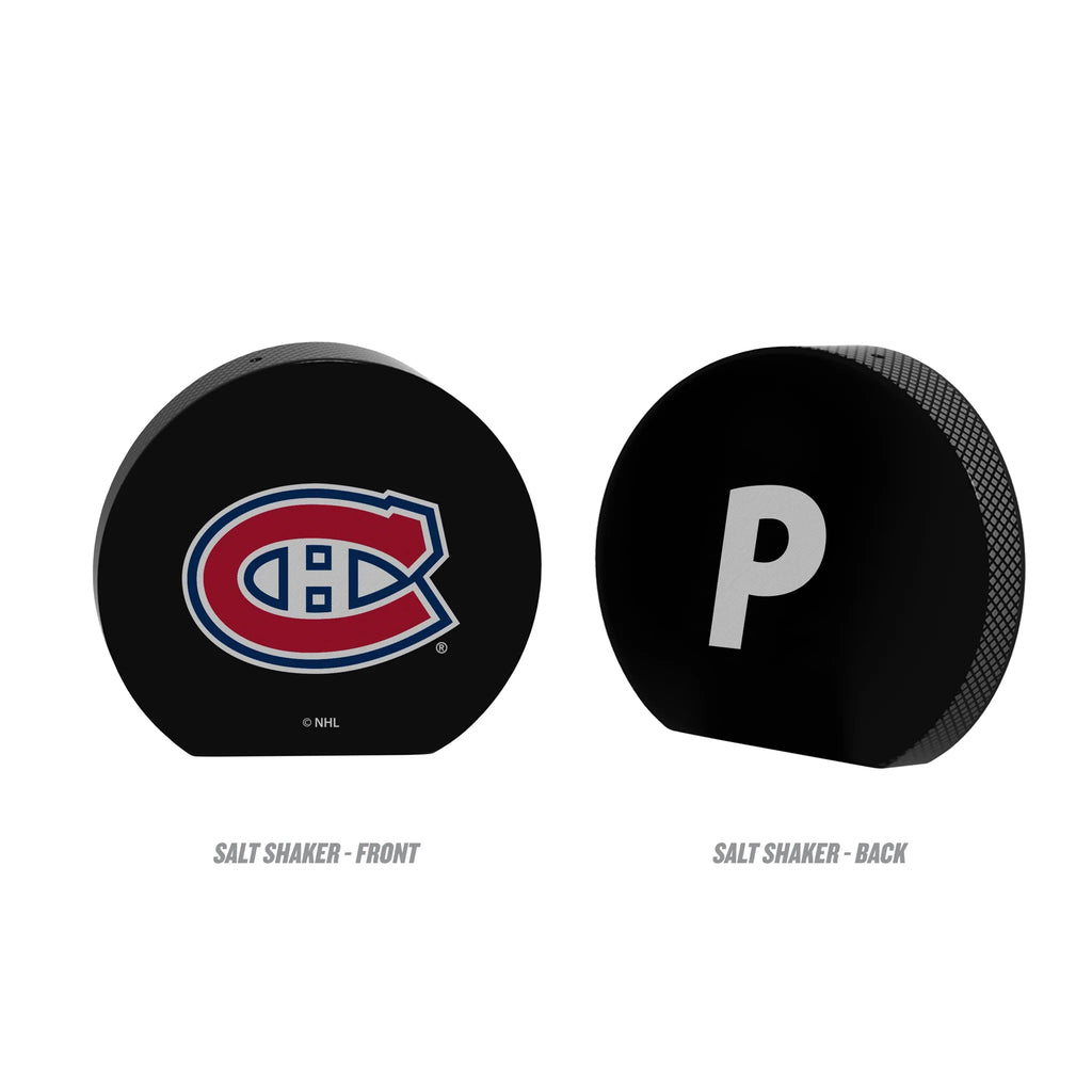 Montreal Canadiens NHL TSV Ceramic Hockey Puck Salt and Pepper Shaker Set product image 2, provided for visual reference and