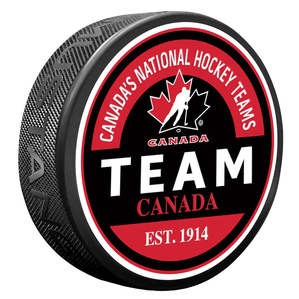 Hockey Canada IIHF Block Textured Hockey Puck product image 1, provided for visual reference and product detail review