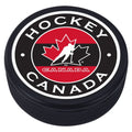 Hockey Canada IIHF Stripe Design Textured Hockey Puck product image 1, provided for visual reference and product detail